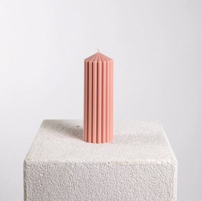 Chunky Ribbed Pillar Soy Wax Candle