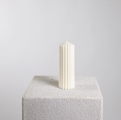 Chunky Ribbed Pillar Soy Wax Candle